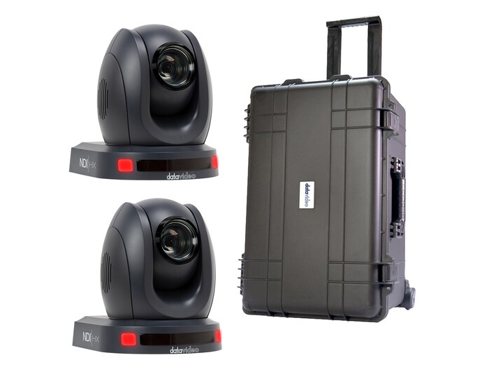 Datavideo PTC-140NDI KIT PTZ Conference Kit with 2 x PTC-140NDI Cameras and HC-800FS Carry Case