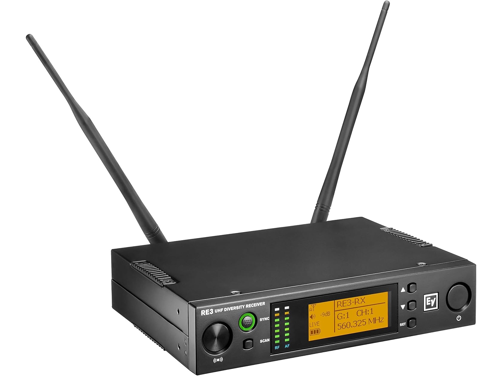 Electro-Voice RE3-RX-5L Half-Rack UHF Diversity Receiver 488-524 MHz / XLR / 1/4 TRS / PLL