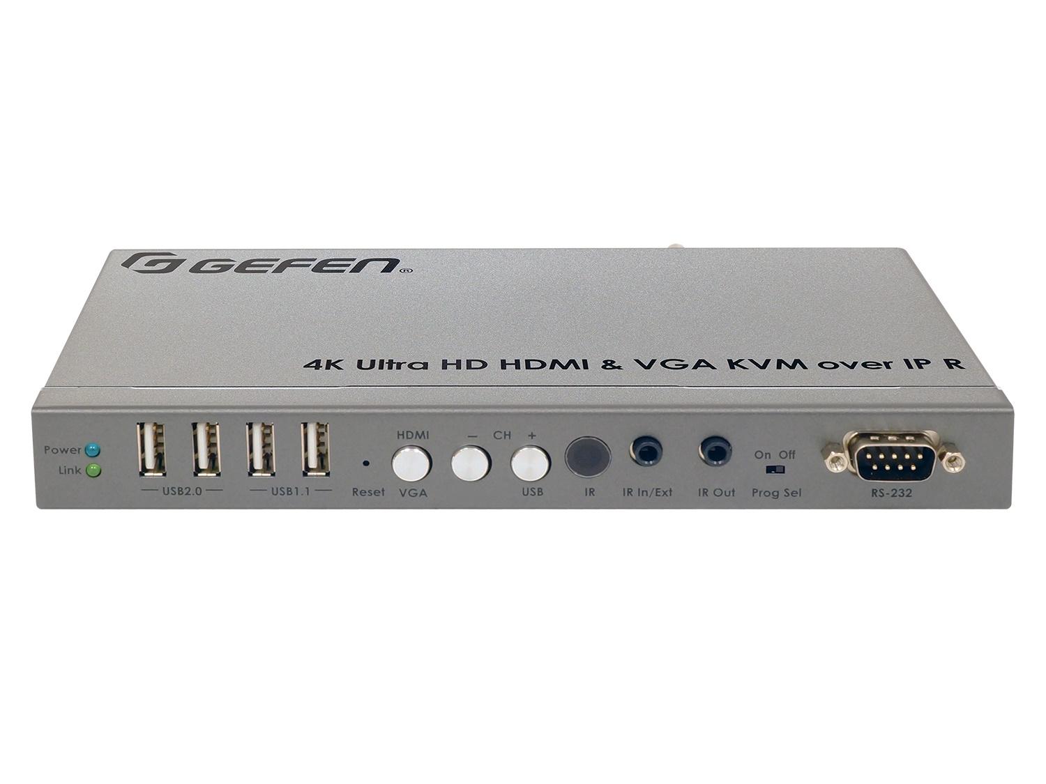 Gefen EXT-UHDV-KA-LANS-RX 4K Ultra HD HDMI and VGA KVM over IP Extender (Receiver)