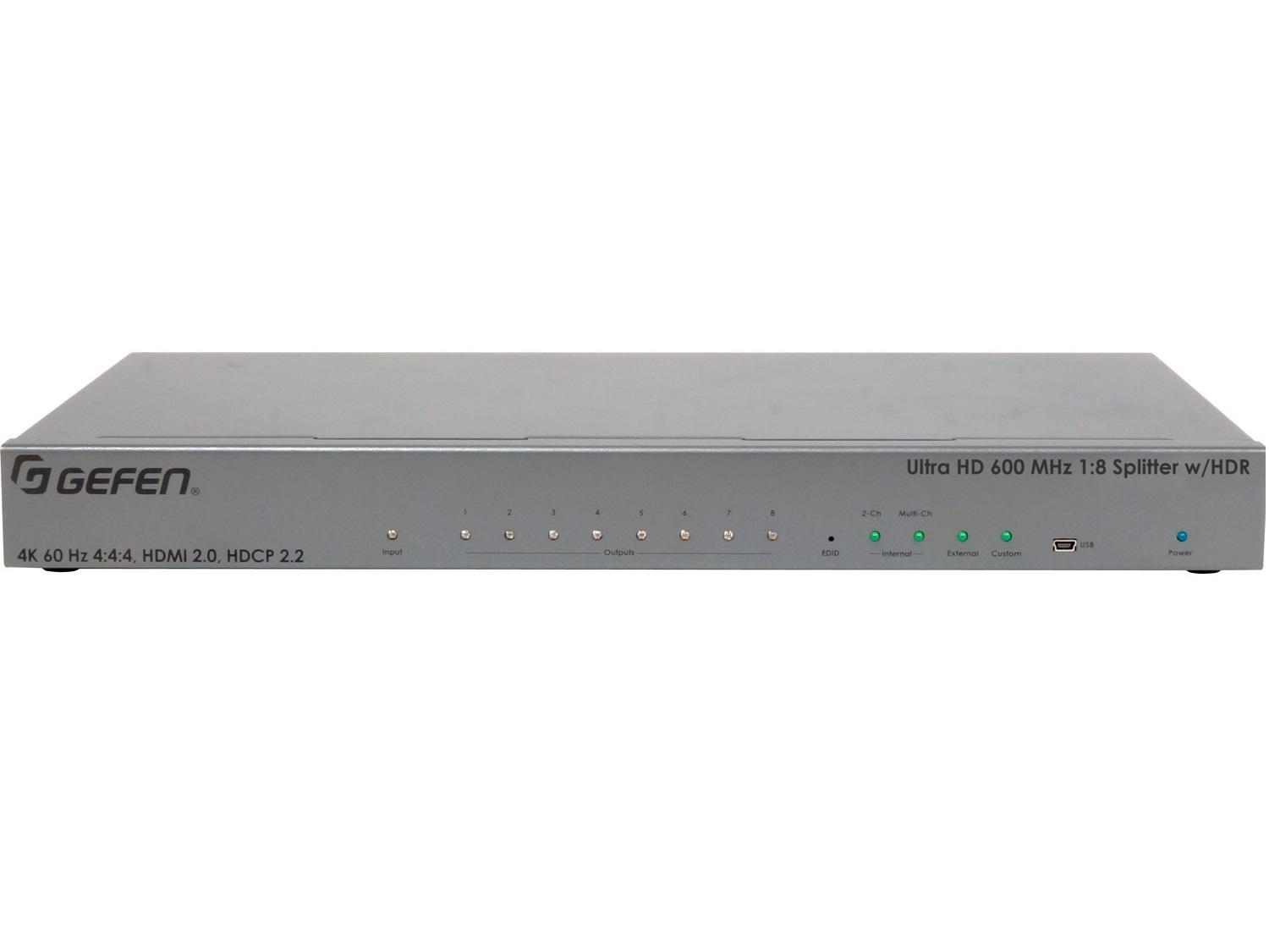 Gefen EXT-UHD600-18 4K Ultra HD 600 MHz 1x8 Splitter with HDR