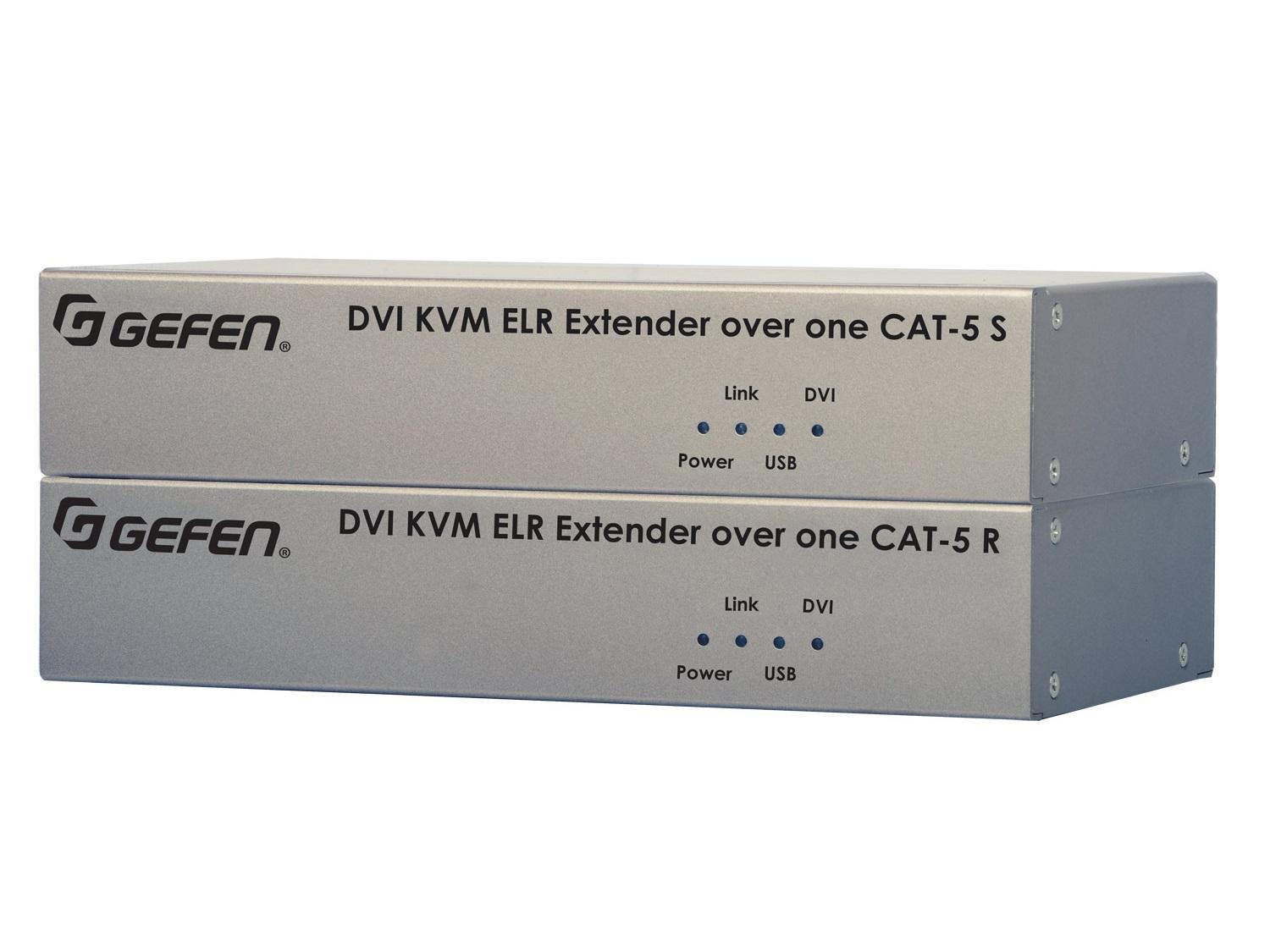 Gefen EXT-DVIKVM-ELR DVI USB KVM Extender (Receiver/Sender) Kit over Cat5 (330ft)