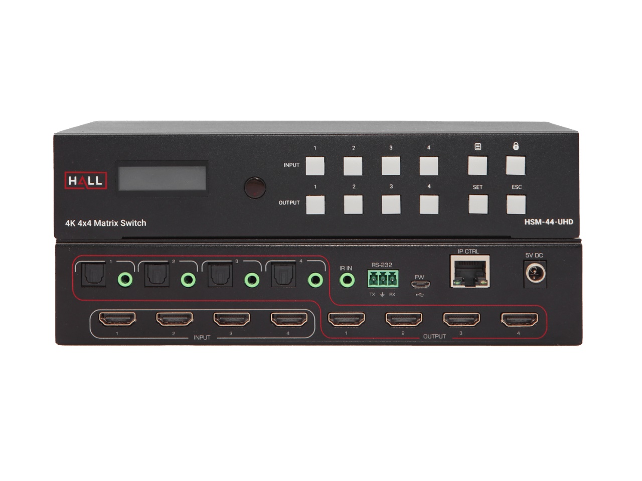Hall Technologies HSM-44-UHD 4x4 Matrix Video Switcher