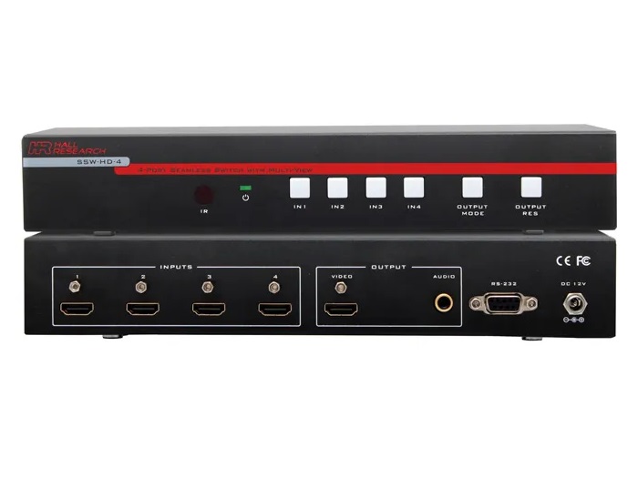 spændende Fortæl mig løbetur SSW-HD-4 Hall Technologies 4-Input HDMI Seamless Switch with Real-Time  Multiview Modes