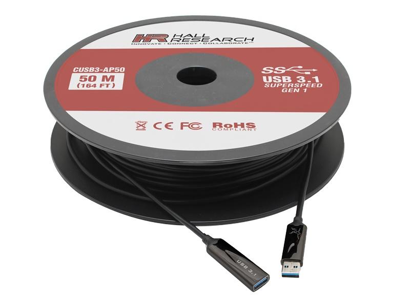 Hall Technologies CUSB3-AP30 30m/99ft USB 3.0/3.1 Gen 1 Javelin Active Optical Plenum Cable