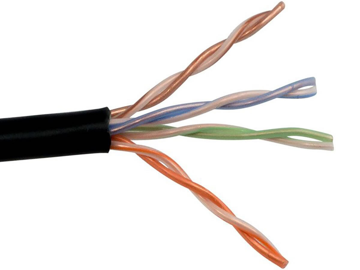 ICRealtime CAT5E-P-BK CAT5E PLENUM CABLE UTP- 350 MHz 24AWG SOLID BC 4PR, BLACK