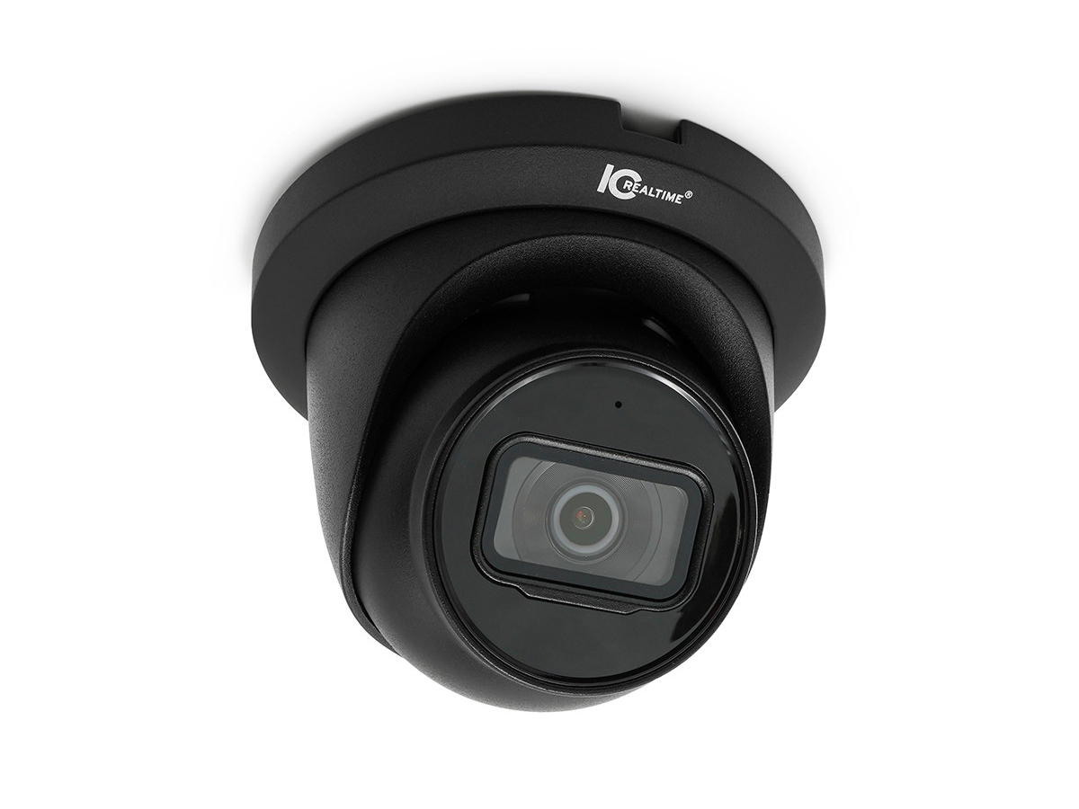 ICRealtime IPMX-E40F-IRB2 4MP IP Indoor/Outdoor Small Size Vandal Eyeball Black Dome Camera/Fixed 2.8mm Lens/164ft Smart IR/PoE/AI