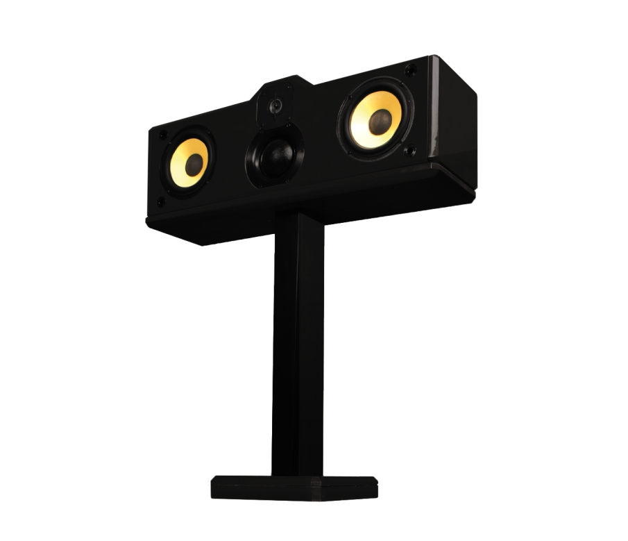 Induction Dynamics ST1-BG Black Gloss Stand for Bookshelf and Center Speakers