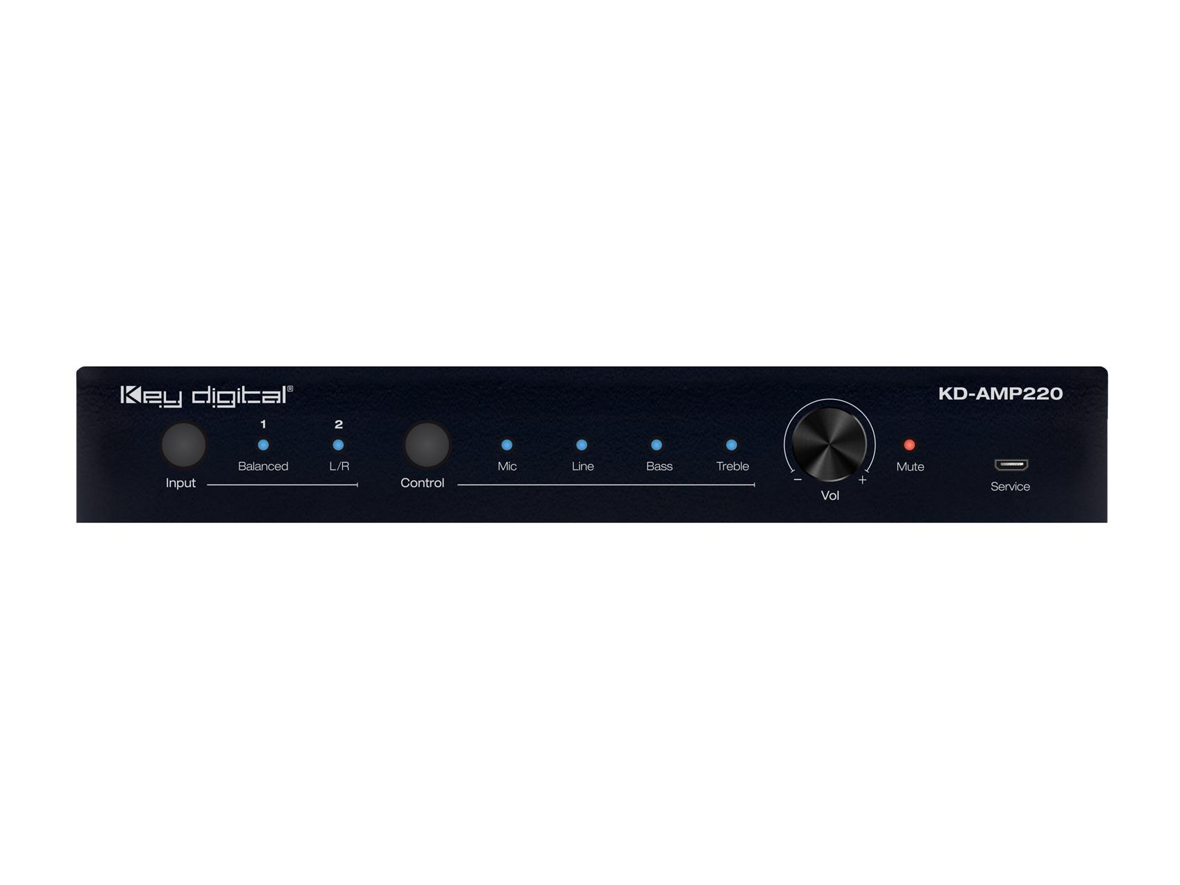 Key Digital KD-AMP220 2 Channel 20 Watt Per Channel Compact Digital Amplifier