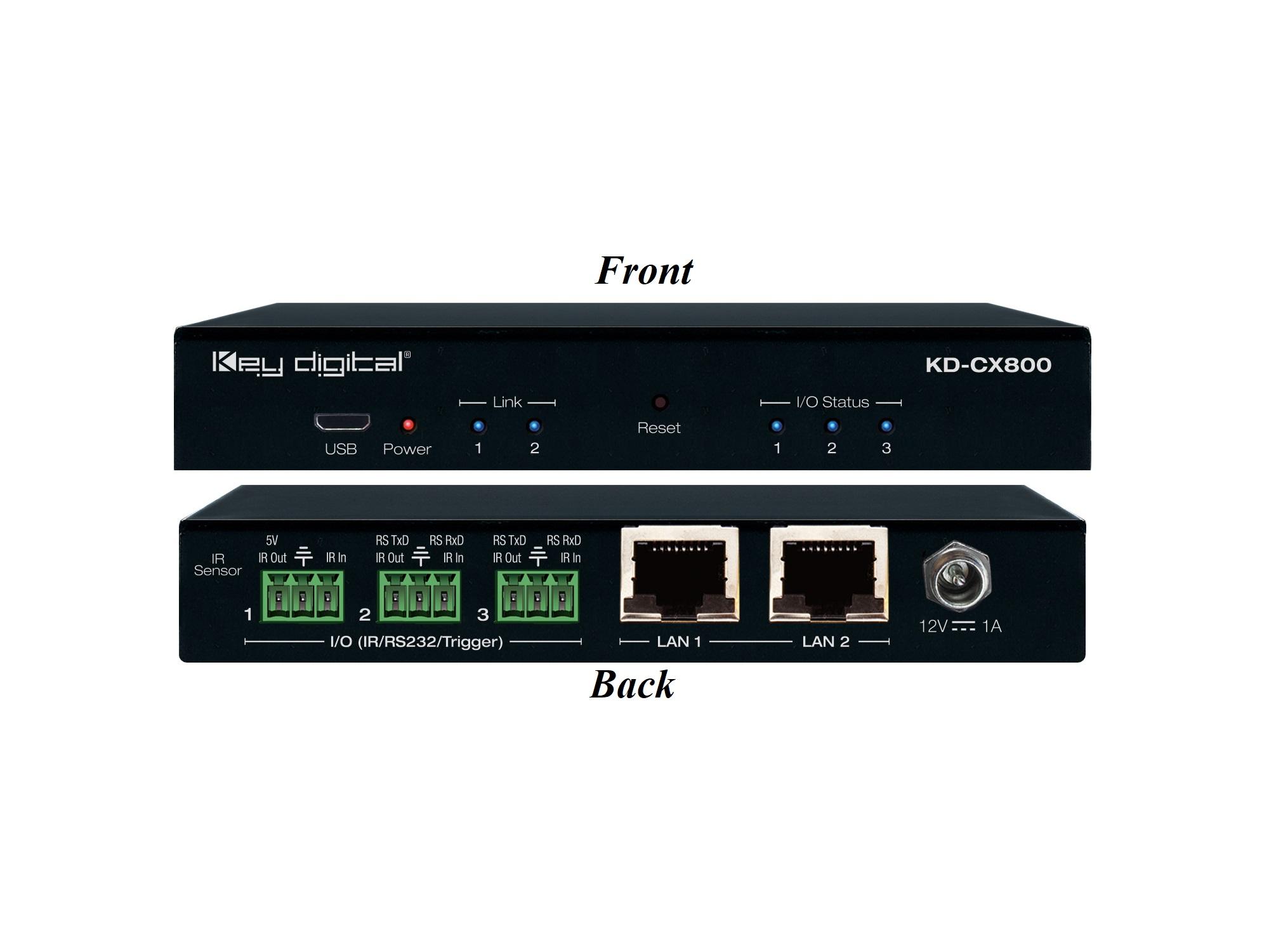 Key Digital KD-CX800 Control Interface with IR and RS-232 over IP Routing