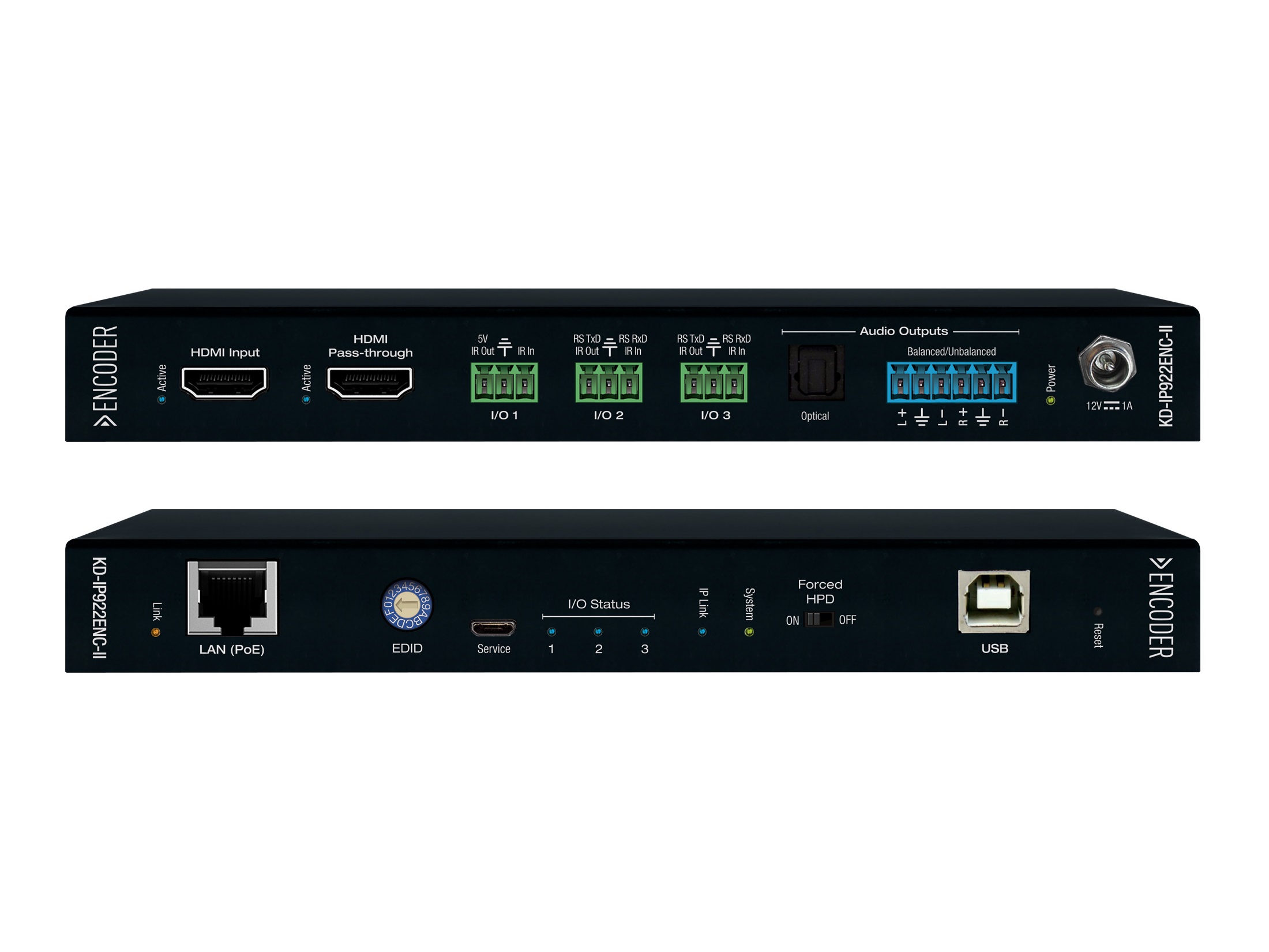 Key Digital KD-IP922ENC-II 4K AV over IP System Encoder with PoE/HDMI Pass-Through/Analog and Digital Audio De-Embedding