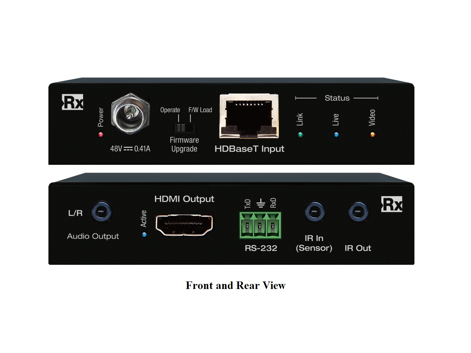 Key Digital KD-X40MRx 4K/18G HDBT Rx (40m) with L/R Audio De-Embed/IR/RS-232 (Receiver Only)