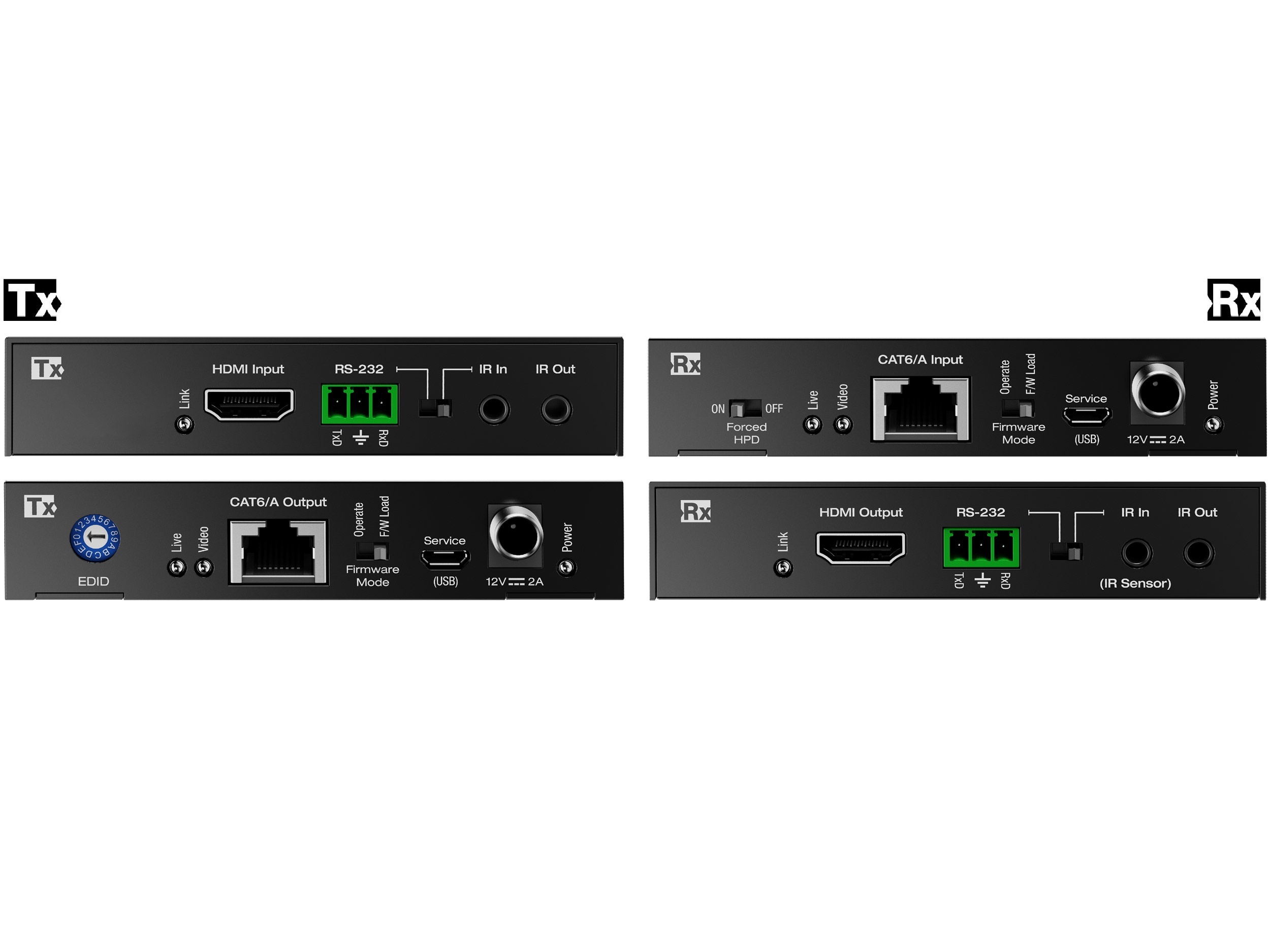 Key Digital KD-X444SP 4K 18G HDMI over 50m CAT5e/6 Extender Set with HDR/Power over Cat/IR or RS-232