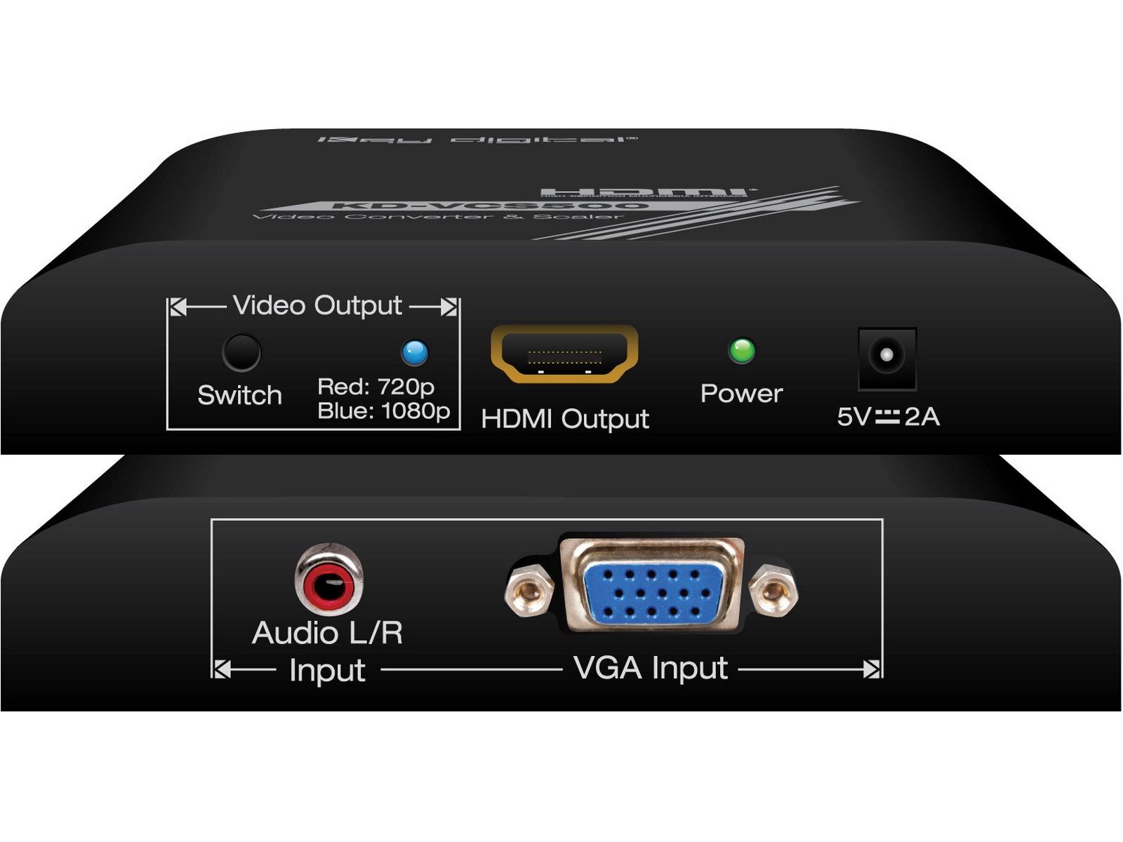 Key Digital KD-VCS500 VGA/Analog Audio to Digital HDMI and Audio Converter