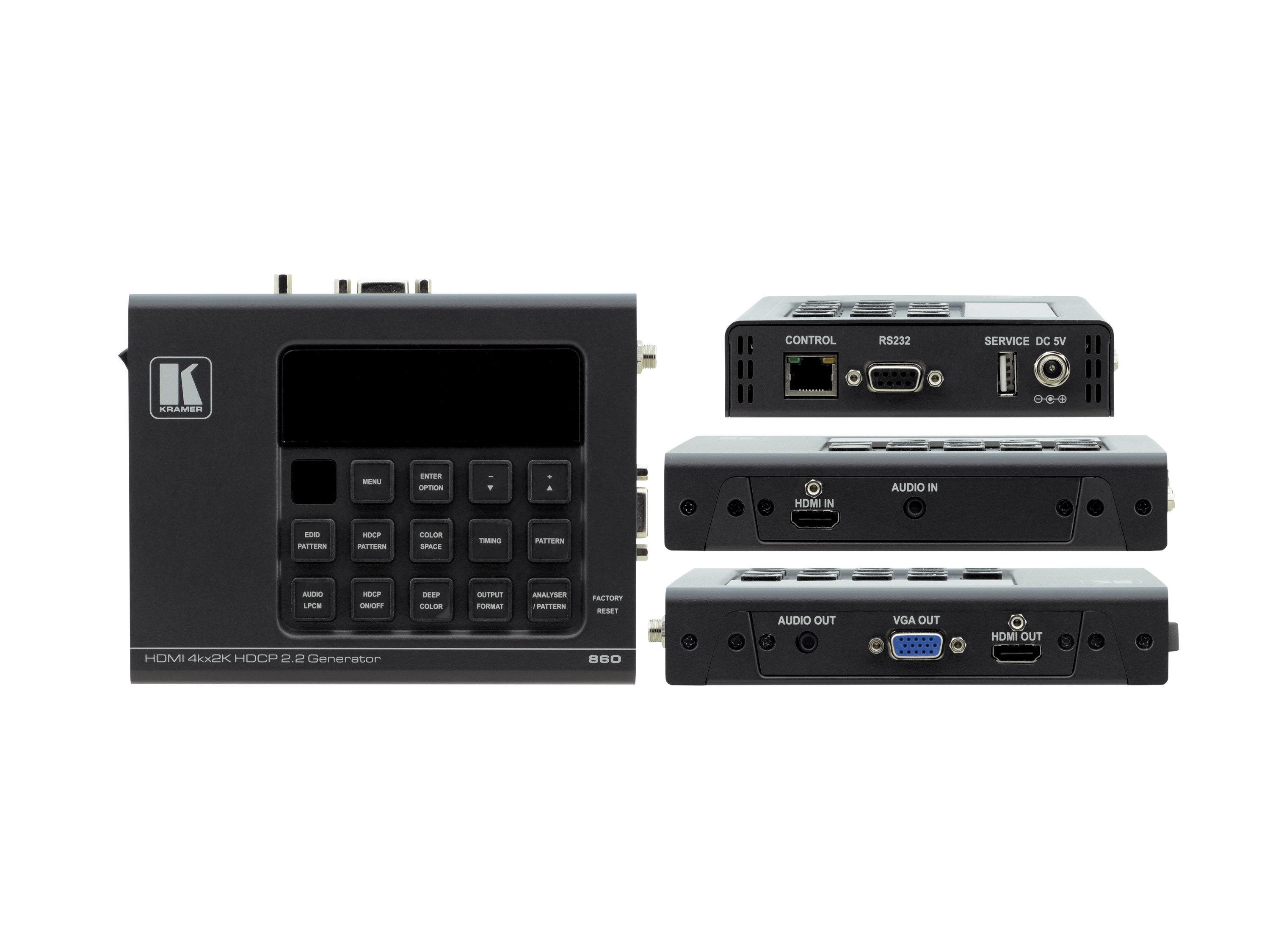 Kramer 860 4K/60 4x4x4 HDCP 2.2 HDMI 2.0 18G Signal Generator/Analyzer