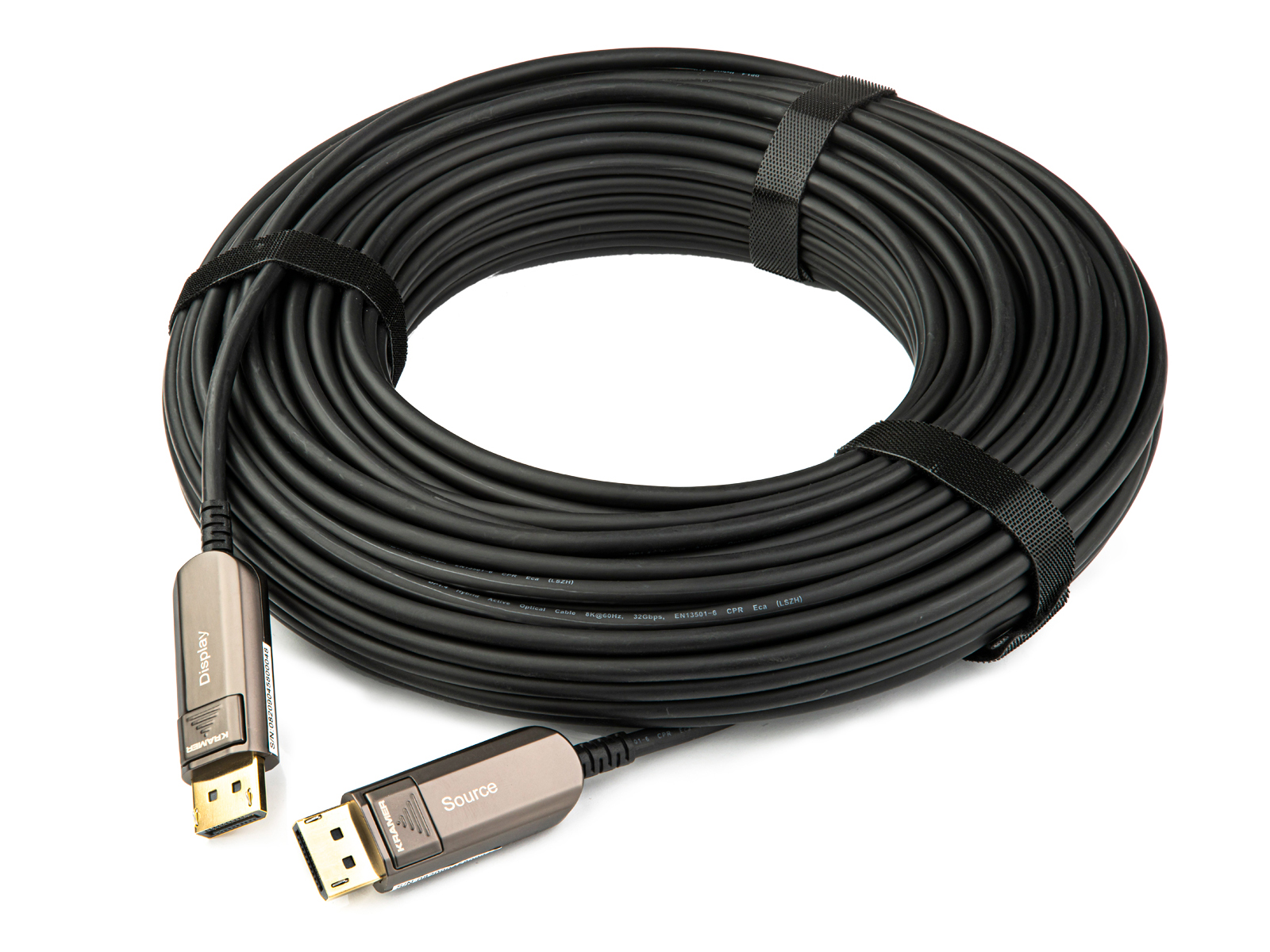 Kramer CP-AOCDP/UF-50 15.2m/50ft 8K Active Optical DisplayPort Cable - Plenum Rated