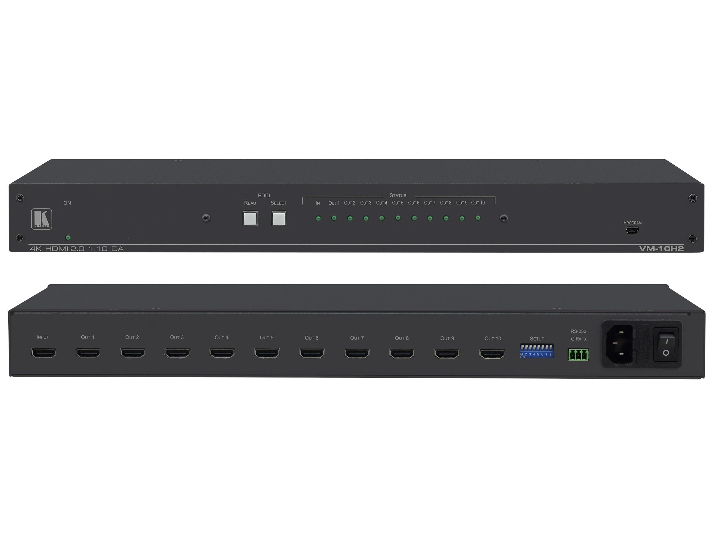 Kramer VM-10H2 1x10 4K/60 4x4x4 HDCP 2.2 HDMI 2.0 Distribution Amplifier