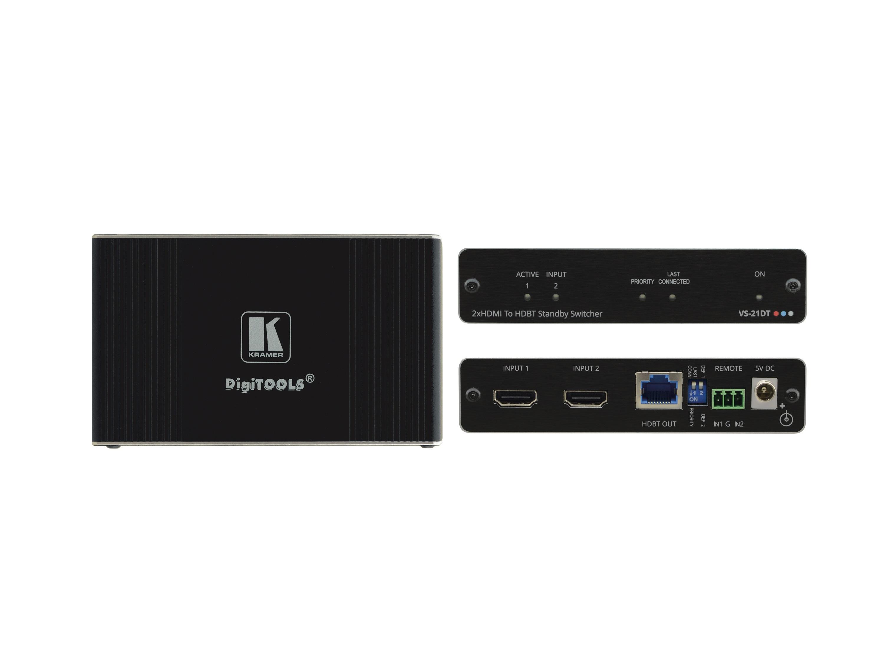 Kramer VS-21DT 2x1 4K60 4x2x0 HDCP 2.2 HDMI Auto Switcher over HDBaseT