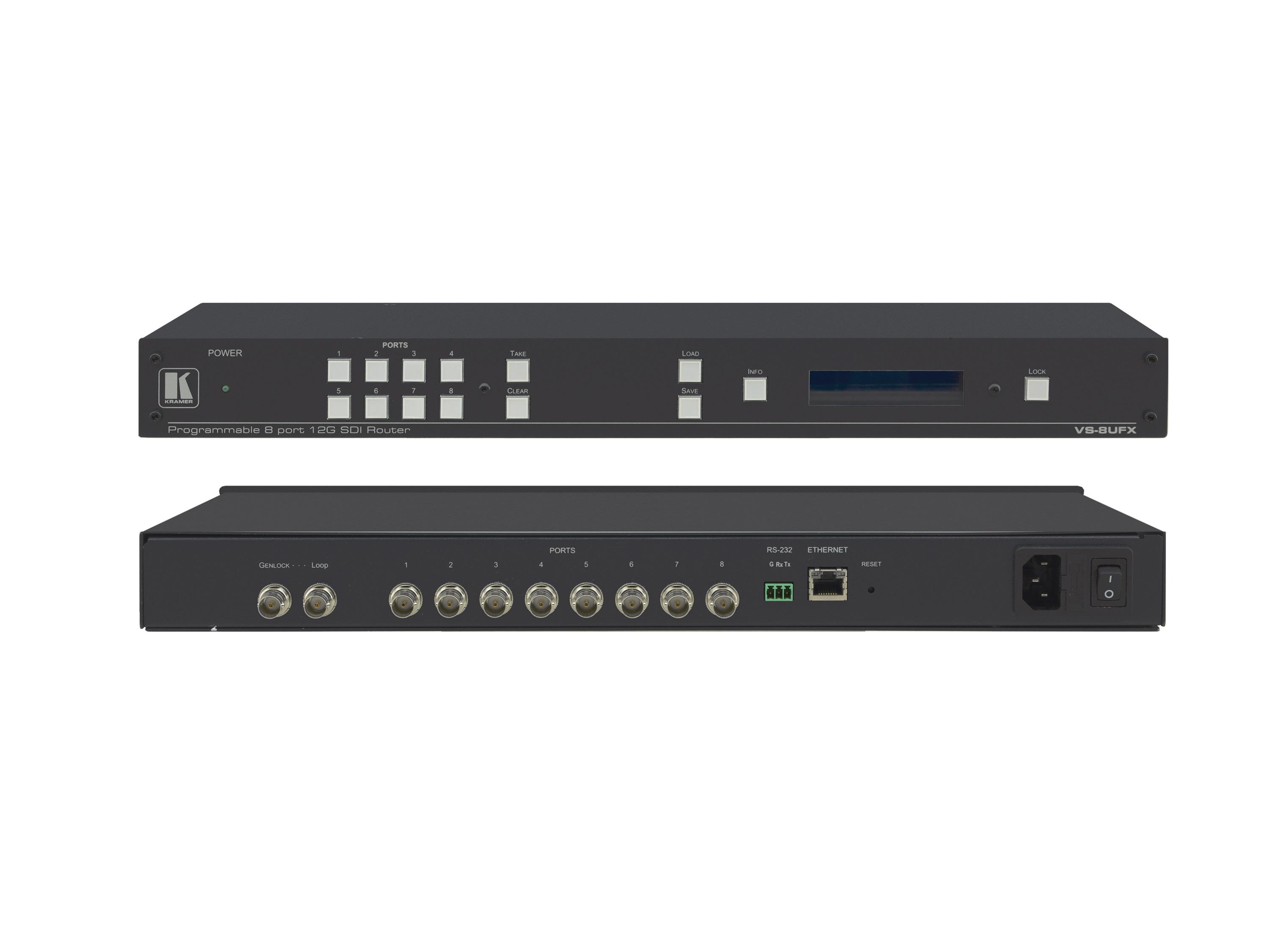 Kramer VS-8UFX 8-Port 12G SDI Matrix Switcher with Interchangeable Inputs and Outputs