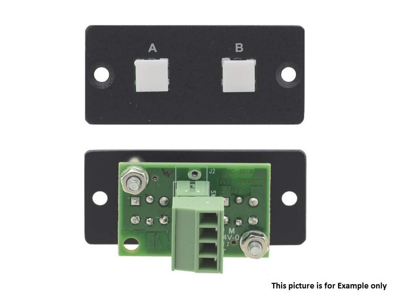 Kramer RC-20TB(B) Wall Plate Insert - 2-Button Contact Closure Switch - Black