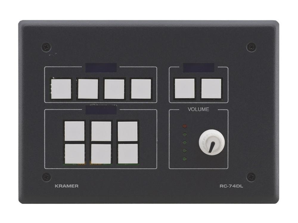 Kramer RC-74DL(G) 12-Button Master Room Controller with Digital Volume Knob/Gray