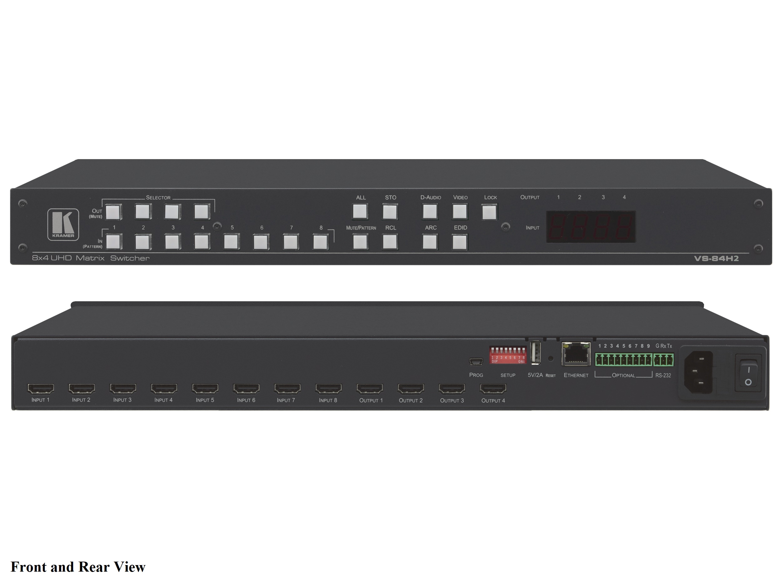 Kramer VS-84H2 8x4 4K HDR HDCP 2.2 Matrix Switcher with Digital Audio Routing