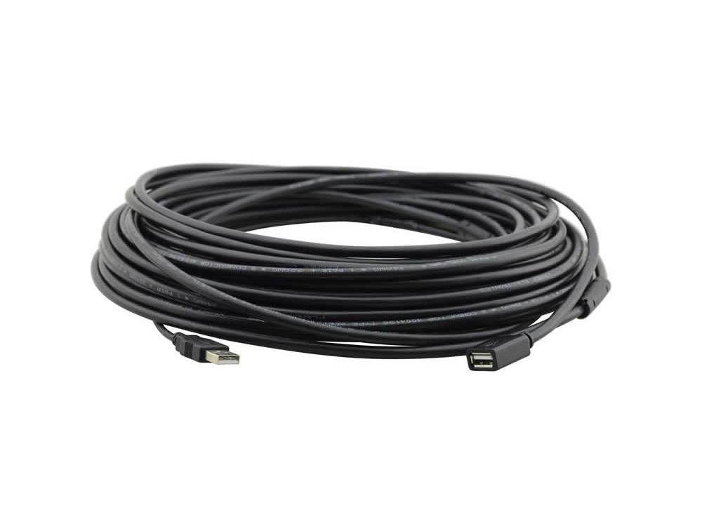 Kramer CPA-UAM/UAF-25 Plenum Rated USB-A (M) to USB-A (F) Active USB Extension Cable - 25ft