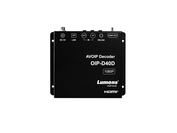 Lumens OIP-D40D Long-Distance IP-Based A/V Transmission 1G AVoIP Decoder
