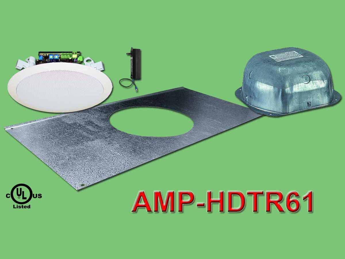 OWI AMP-HDTR61 6 inch Three Source/Integratable Amplified/In Ceiling Speaker with Transformer/Tile Bridge and Backcan