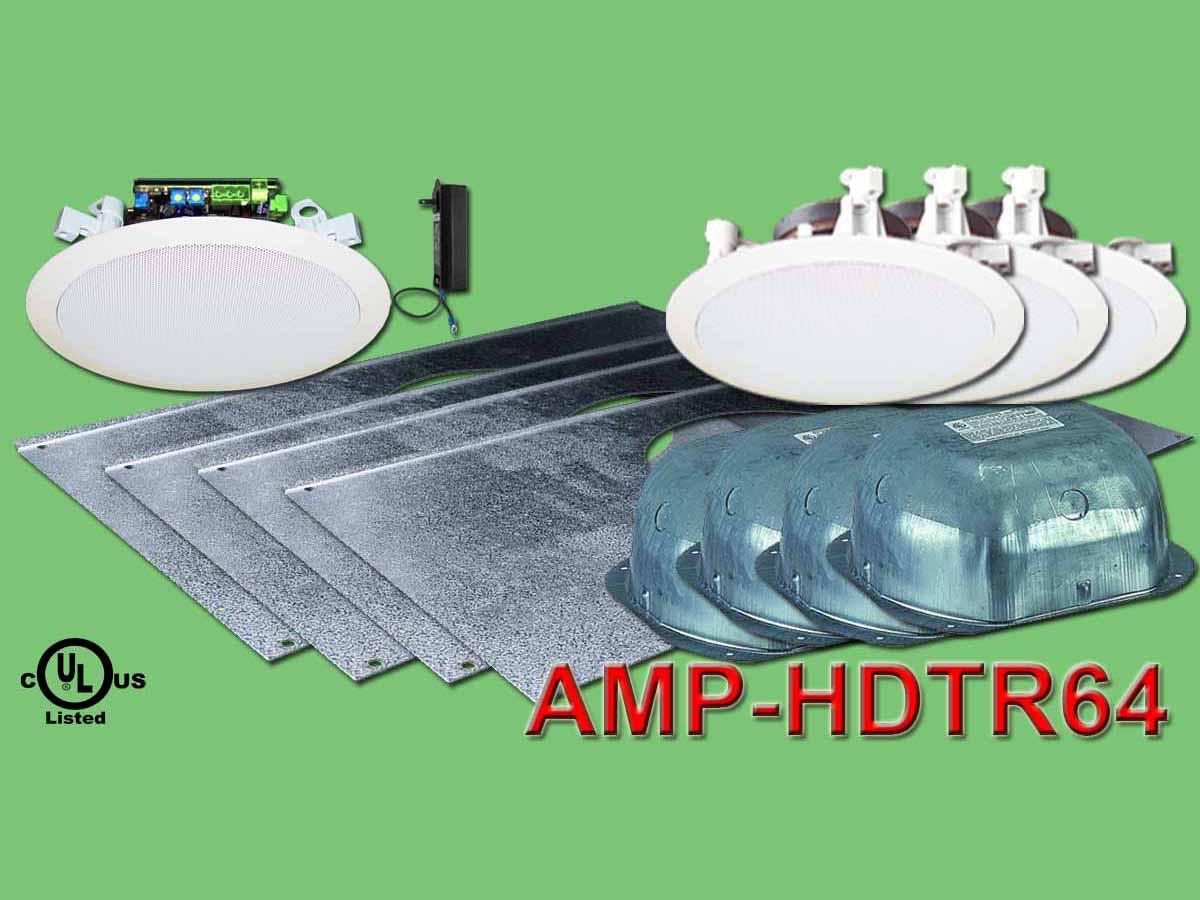OWI AMP-HDTR64 6 inch 3 Source/Integratable Amplified/In Ceiling Speaker with Transformer/Tile Bridge/Backcan/3x IC6 Speakers