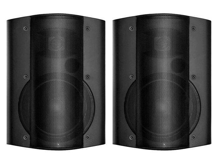 OWI AMP6022B 2 Way 6.5 inch Amplified Black Speaker and 4 Ohms 6 inch 2-way Black Surface Mount Speaker