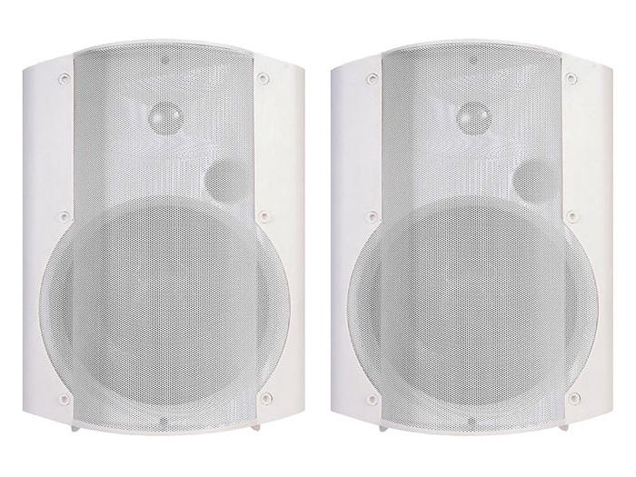 OWI AMP6022W 2 Way 6.5 inch Amplified White Speaker and 4 Ohms 6 inch 2-way White Surface Mount Speaker