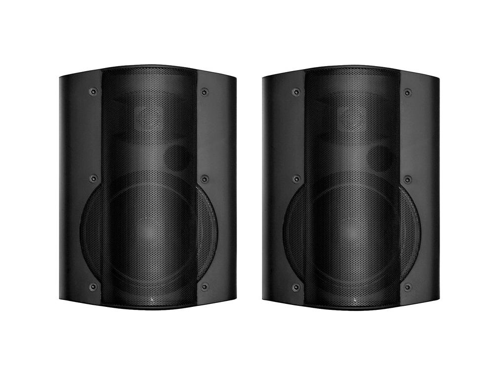OWI AMPLV6022B 6.5 inch Low voltage amplified Black Speaker and 6 inch 2-way Black Surface Mount Speaker
