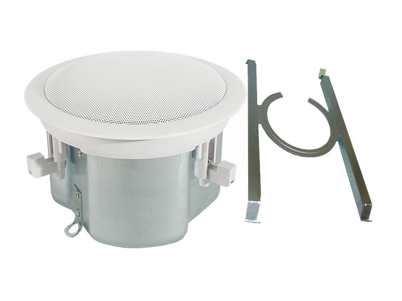 OWI ICM4 8 Ohms 25/70/100V In-Ceiling Speaker with Built-In Backcan and Included T-bar Bracket