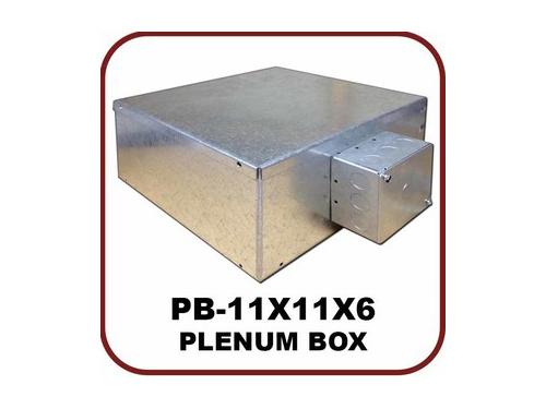 OWI PB-11X11X6 UL/Plenum Rated Metal Box with duplex electrical outlet