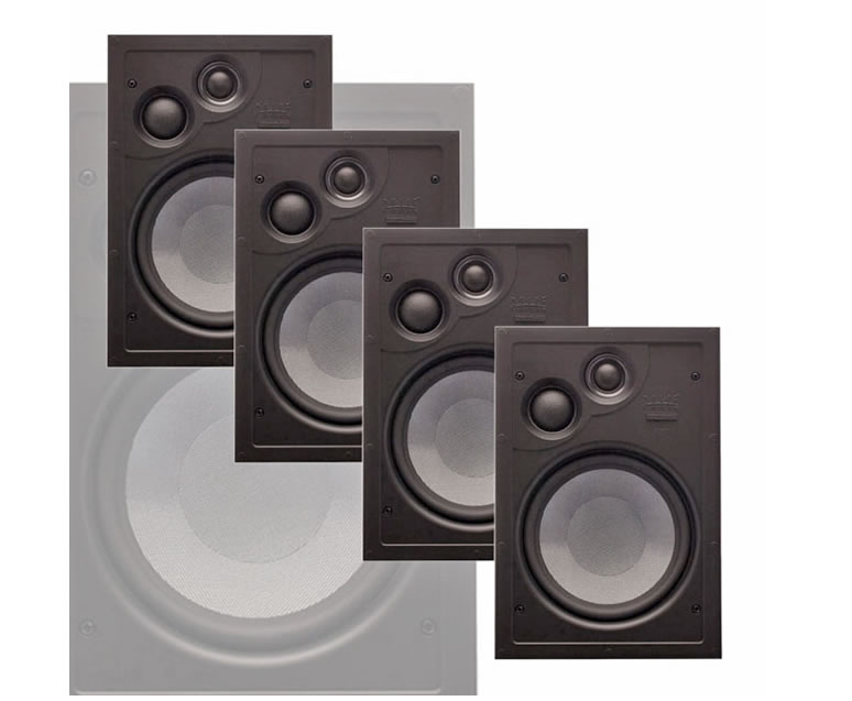 Phase Technology CI70X MP 8" 3-way Ceiling Speaker Master Pack / 4 Units / Paintable Grille / Quick Install