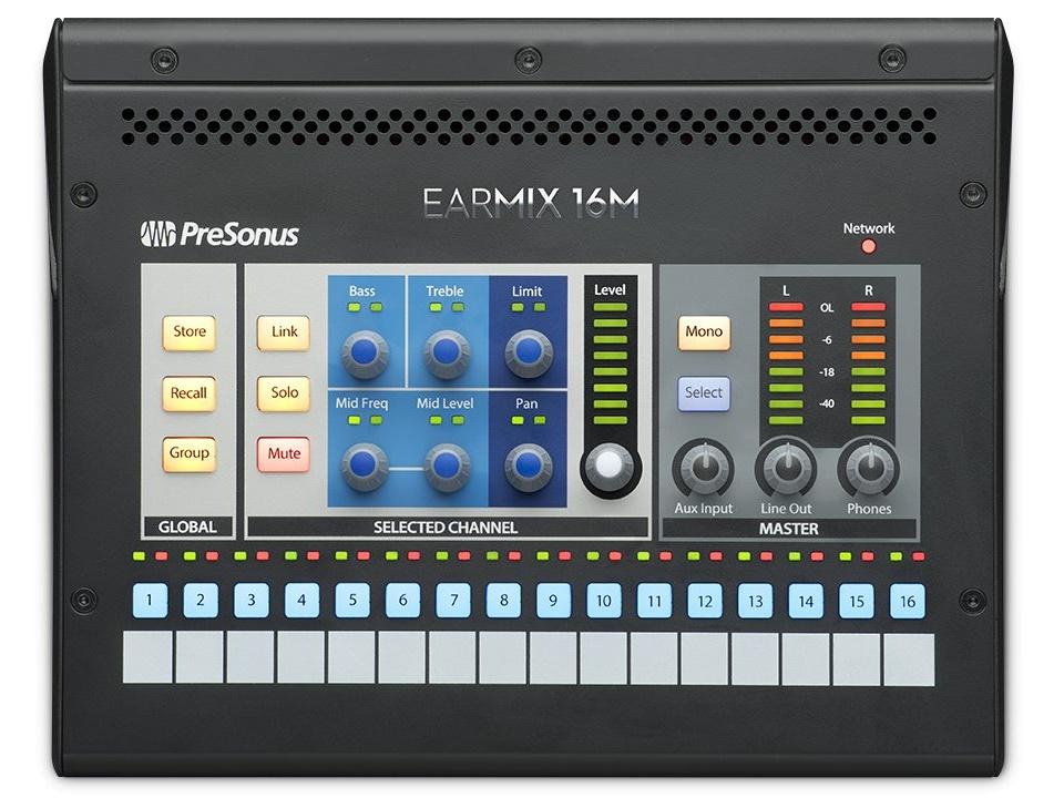 PreSonus EarMix 16M 16-Channel AVB Networked Personal Monitor Mixer