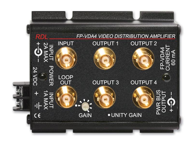 RDL FP-VDA4 1x4 BNC NTSC/PAL Video Distribution Amplifier