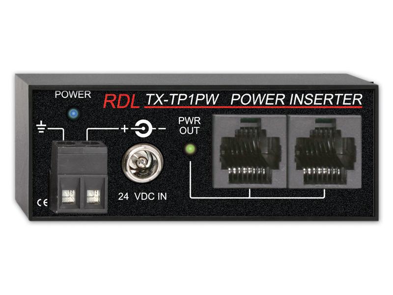 RDL TX-TP1PW Power Inserter/Twisted Pair/1 set of outputs/signal loop-through