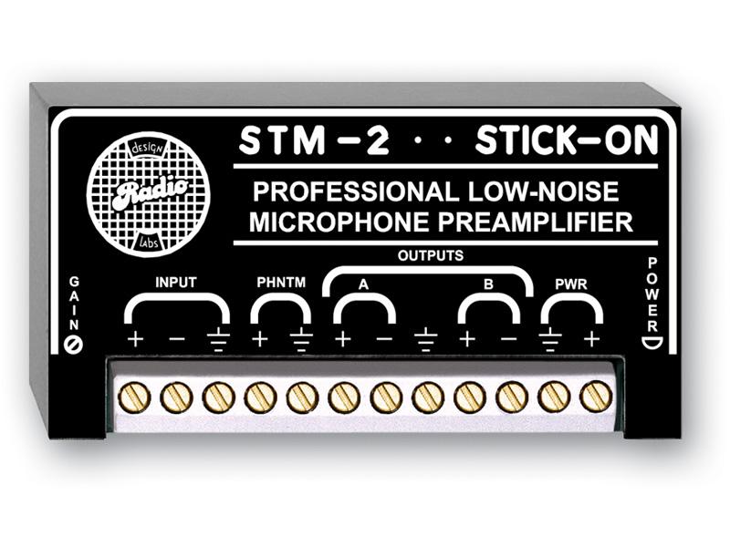RDL STM-2 Adjustable Gain Mic Preamplifier - 35 to 65 dB Gain