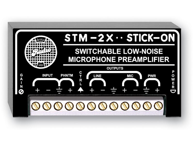 RDL STM-2X Switched Mic Preamplifier - 35 to 65 dB Gain