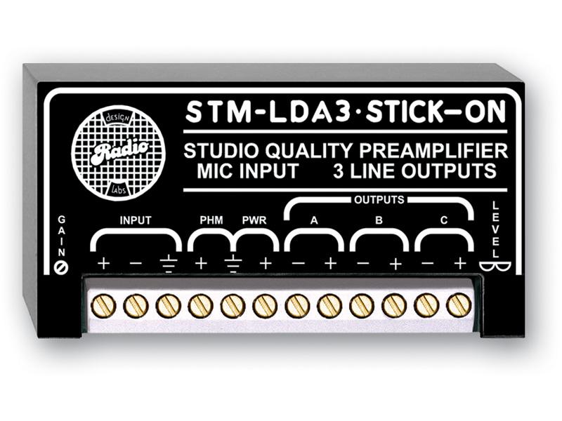 RDL STM-LDA3 Studio Quality Microphone Preamplifier with Phantom/3 Line Outputs