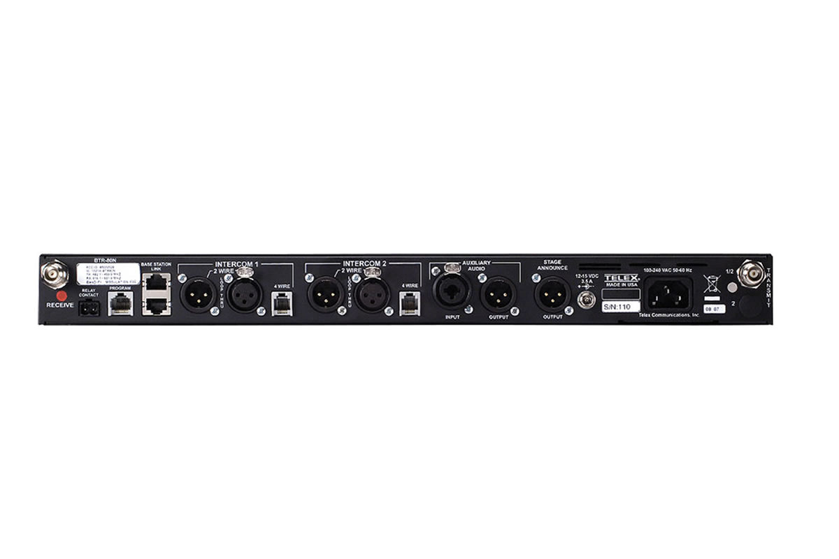BTR-80N-H3R5 RTS UHF Wireless Intercom Base Station / 2-Channel ...