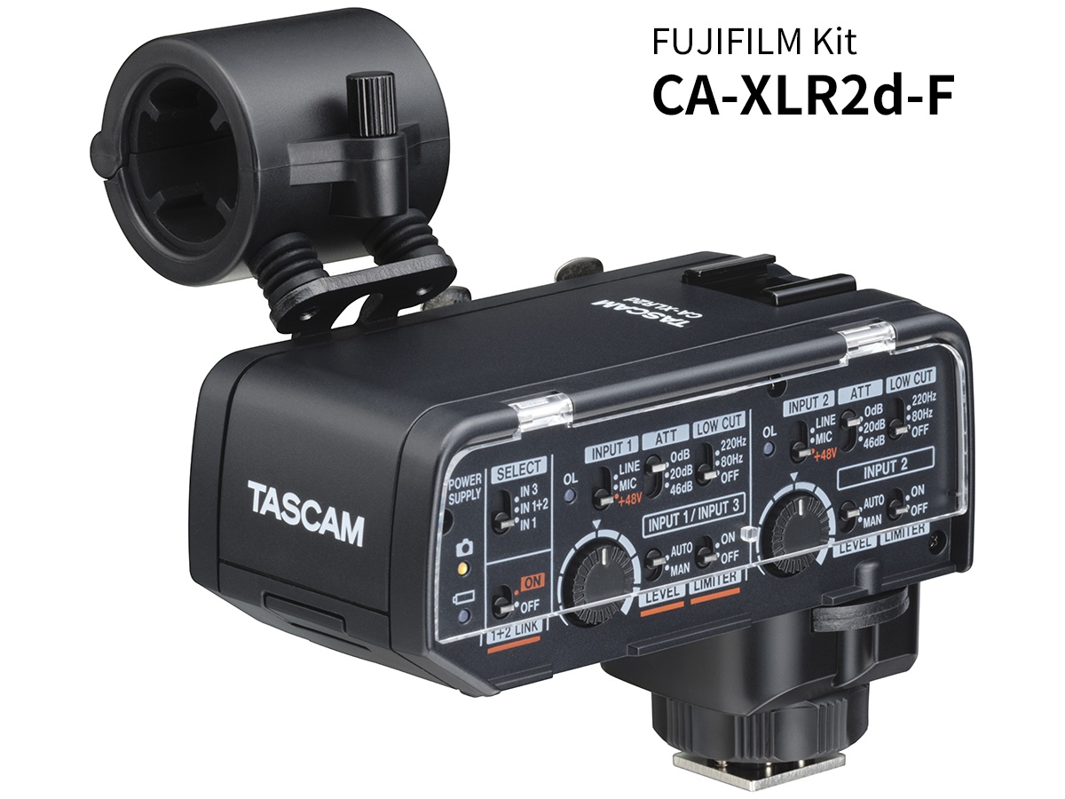 TASCAM CA-XLR2D-F XLR Mic Adapter Mirrorless / 2 XLR/TRS Inputs / Digital AD / 48V Phantom