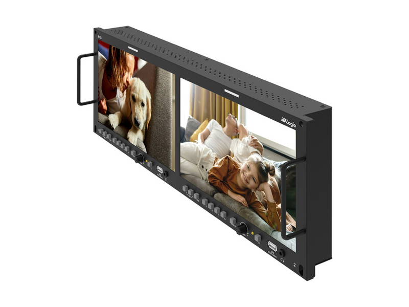 Scully Rack Monitor R-9D TVlogic Dual 10.1in 12G-SDI Rackmount Monitor