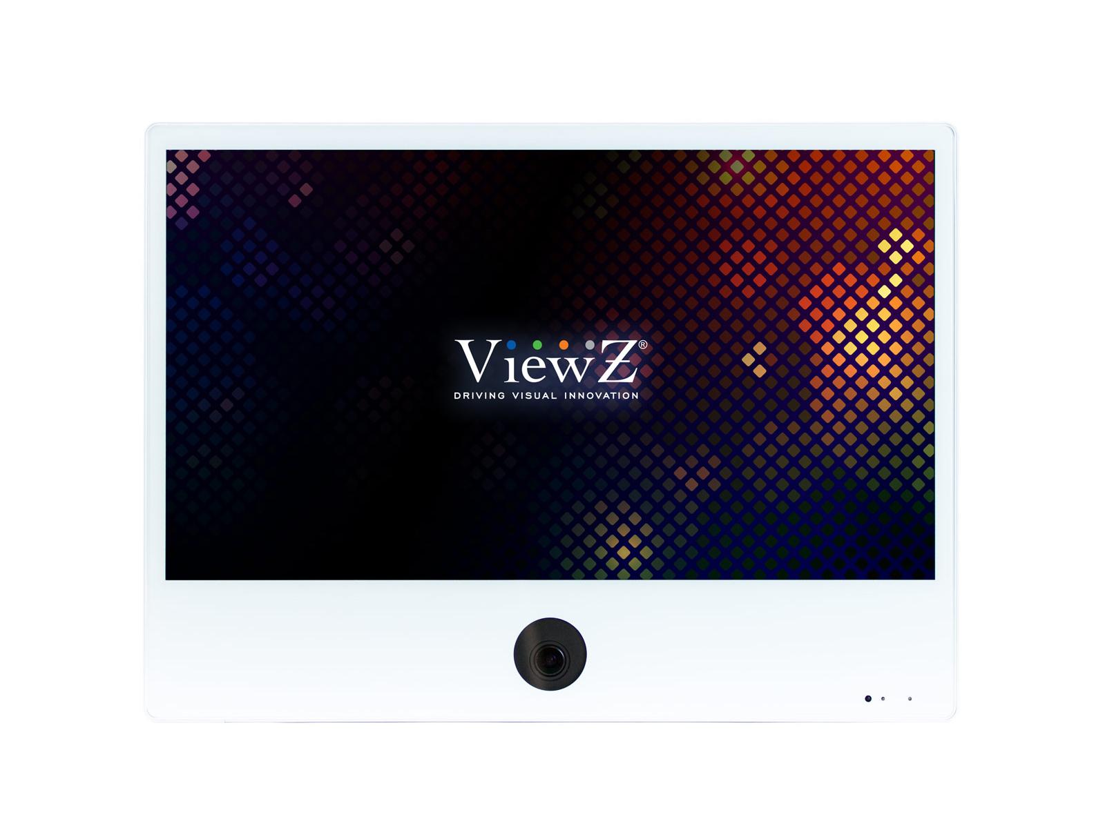 ViewZ VZ-PVM-I2W3N 23.6 inch 1920x1080 IP Based Public View Monitor with 2MP Camera/White