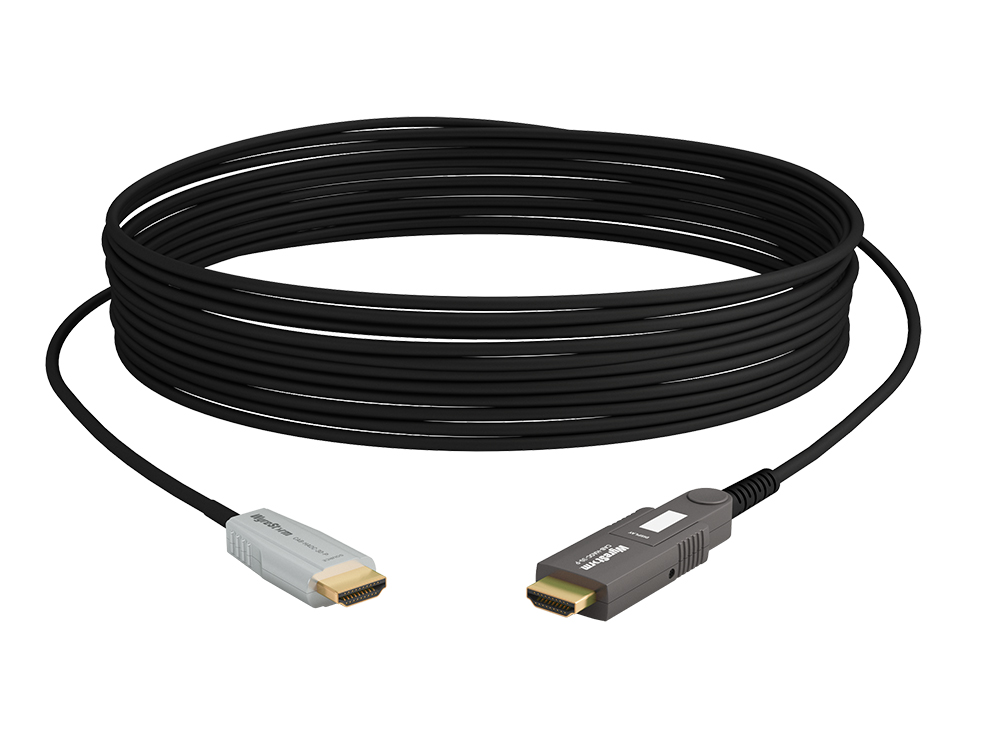 WyreStorm CAB-HAOC-30-P 30m/98ft 24Gbps 4-Core Active Optical HDMI Cable/4K HDR/Detachable Head/Plenum and FT6 Rated