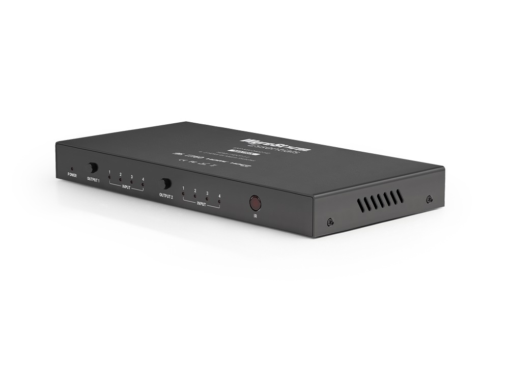 WyreStorm EXP-MX-0402-H2 Essentials 4K HDR 4 Input 2 Scaling Output HDMI Matrix Switcher with ARC/Analog/Digital Audio De-Embed
