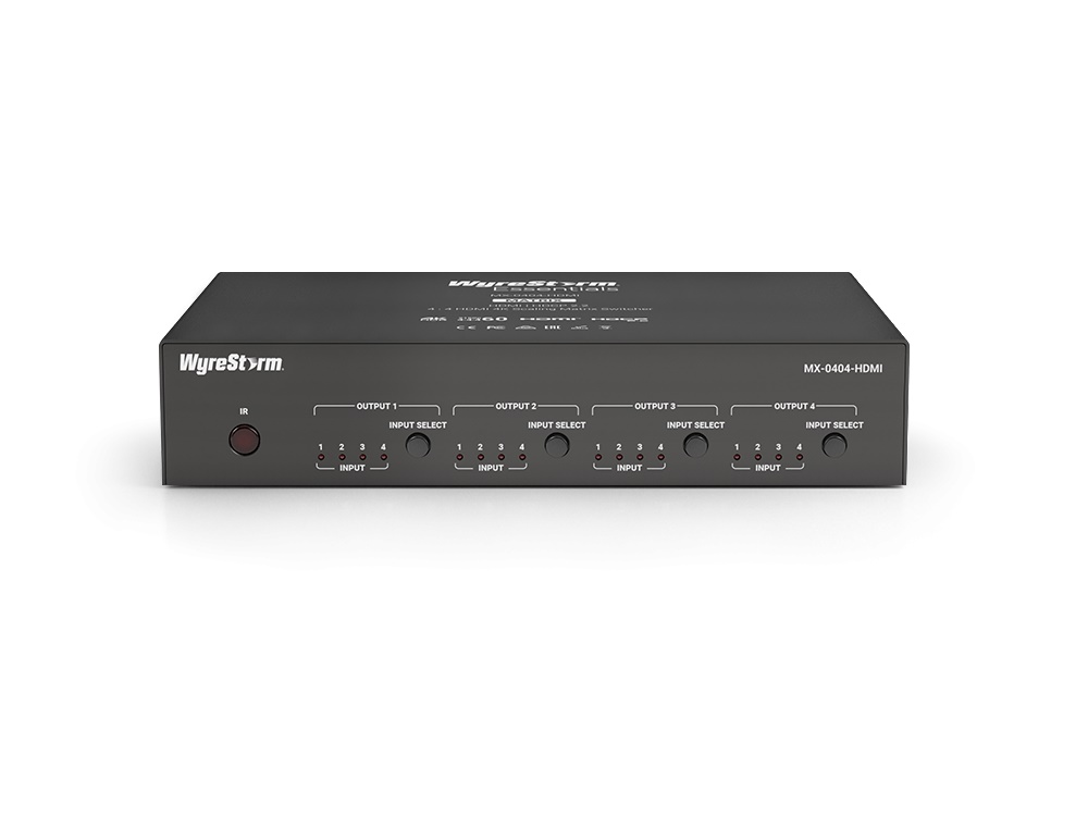 WyreStorm MX-0404-HDMI 4K HDR 4x4 HDMI Matrix Switcher with Scaling Outputs and Audio De-embed