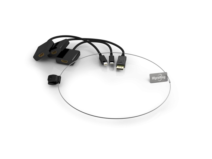 WyreStorm WyreRing Adapter Ring with USB-C/DisplayPort and Mini DisplayPort to HDMI with Cable Lock