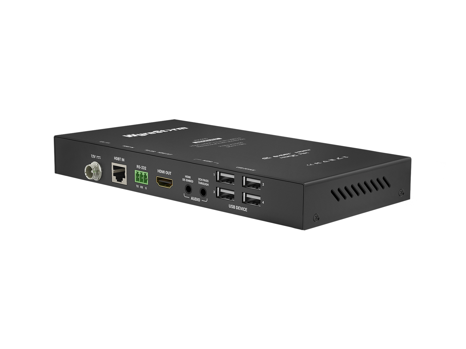 WyreStorm RX-500 4K HDR 60Hz HDBaseT2.0 Extender (Receiver) with USB Device Inputs/Audio De-embed/PoH (35m/115ft)
